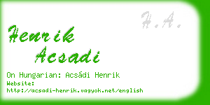 henrik acsadi business card