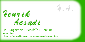 henrik acsadi business card